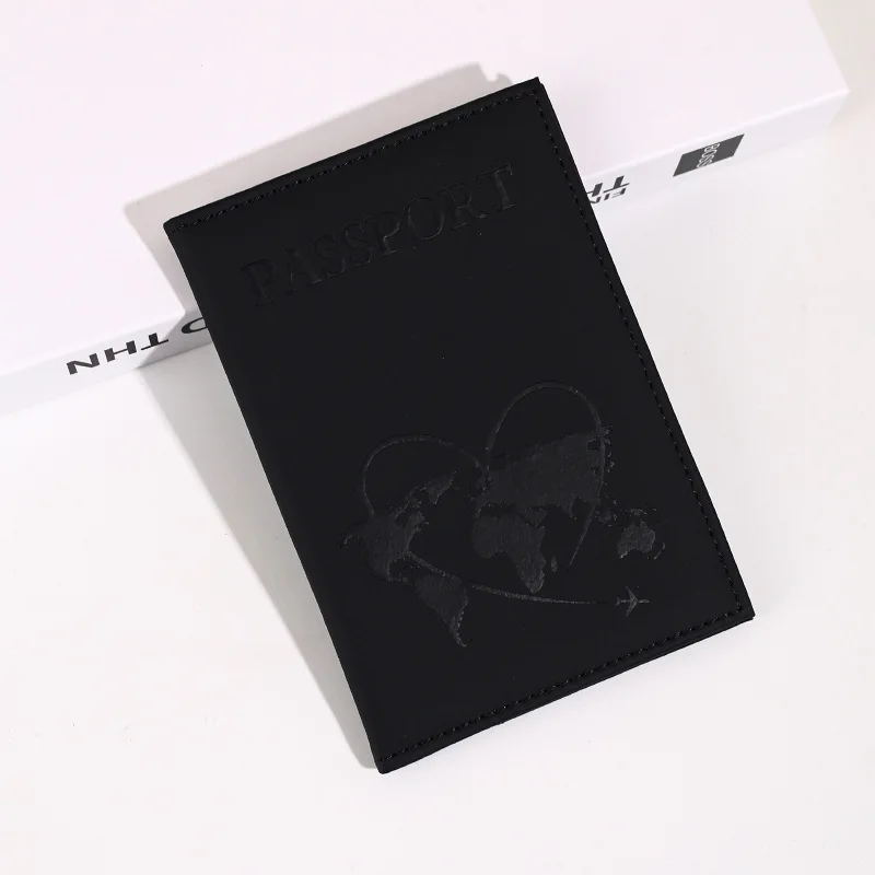 

Women Men PU Leather Passport Protective Cover Couple Passport Bag ID Cover Travel Solid Color Retro Passport Cover Bag
