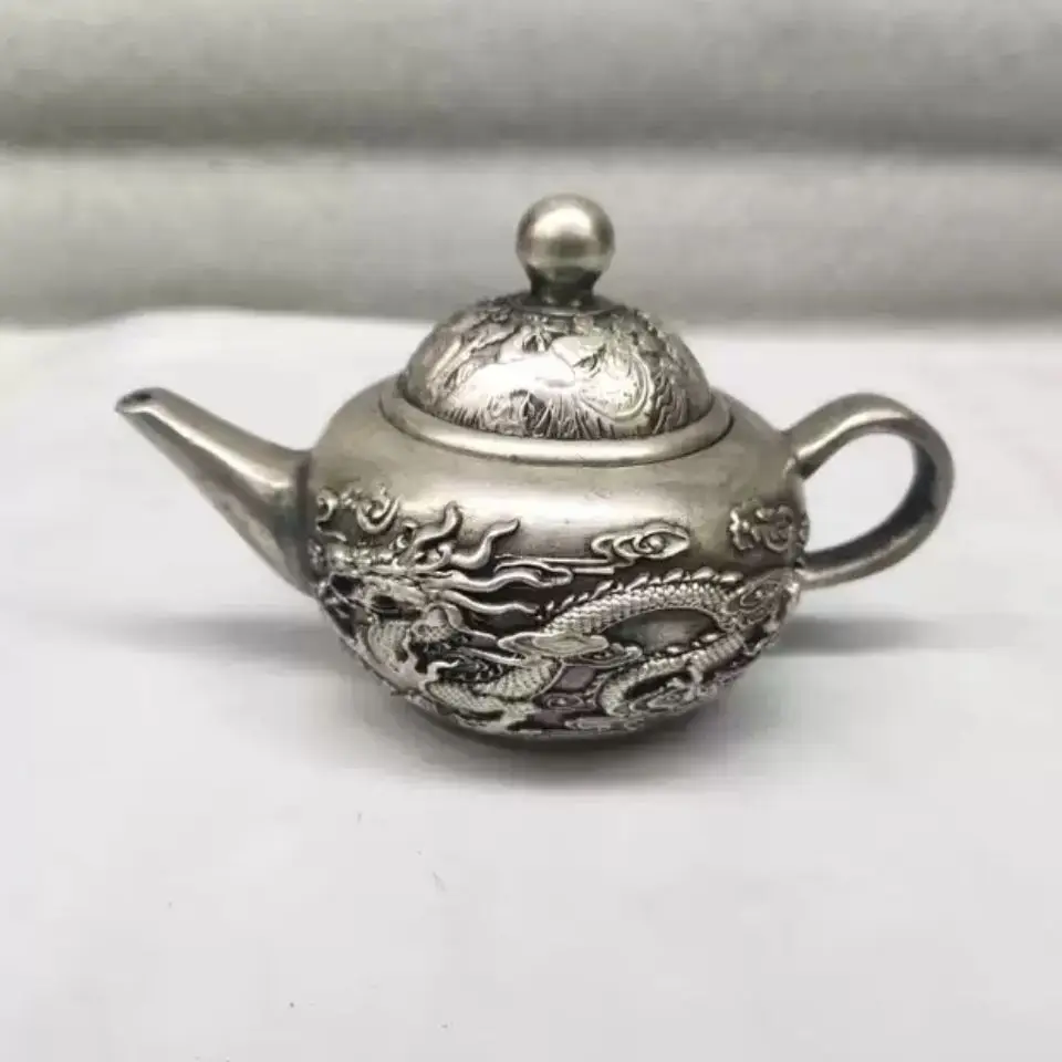 Retro Good luck dragon pattern Teapot Ornament Decoration Tea Pet Figurines Desk Decor Accessories