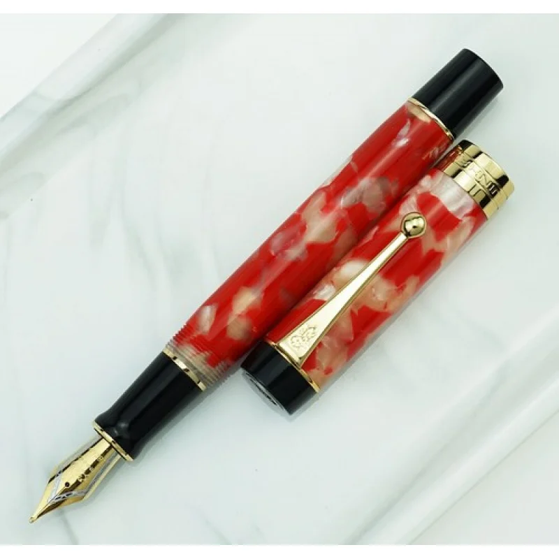 

A+ Ice Red Jinhao 100 Centennial Resin Fountain Pen EF/F/M Bent Writing Gift Pen