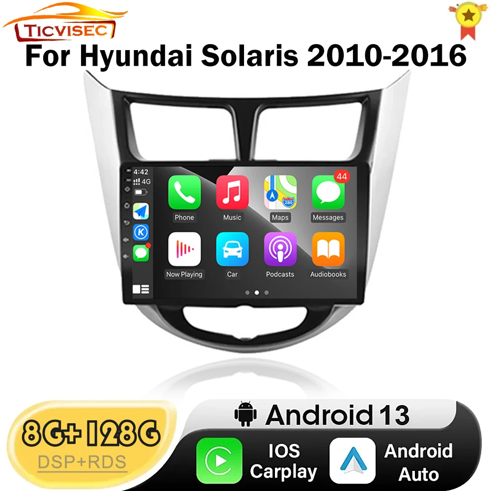 

2din Android 13 Car Radio Multimidia Video Player DSP For Hyundai Solaris 1 2010-2016 Navigation GPS Car Stereo System carplay