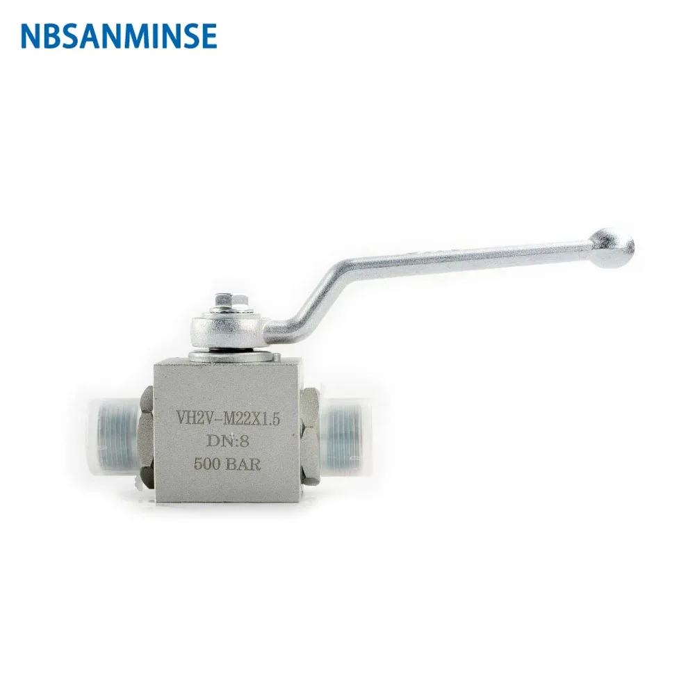 Hydraulic Ball Valve High Pressure VH2V-M22X1.5 Russia Standard Thread Industry Manual 2 Way Valve Carbon Steel NBSANMINSE