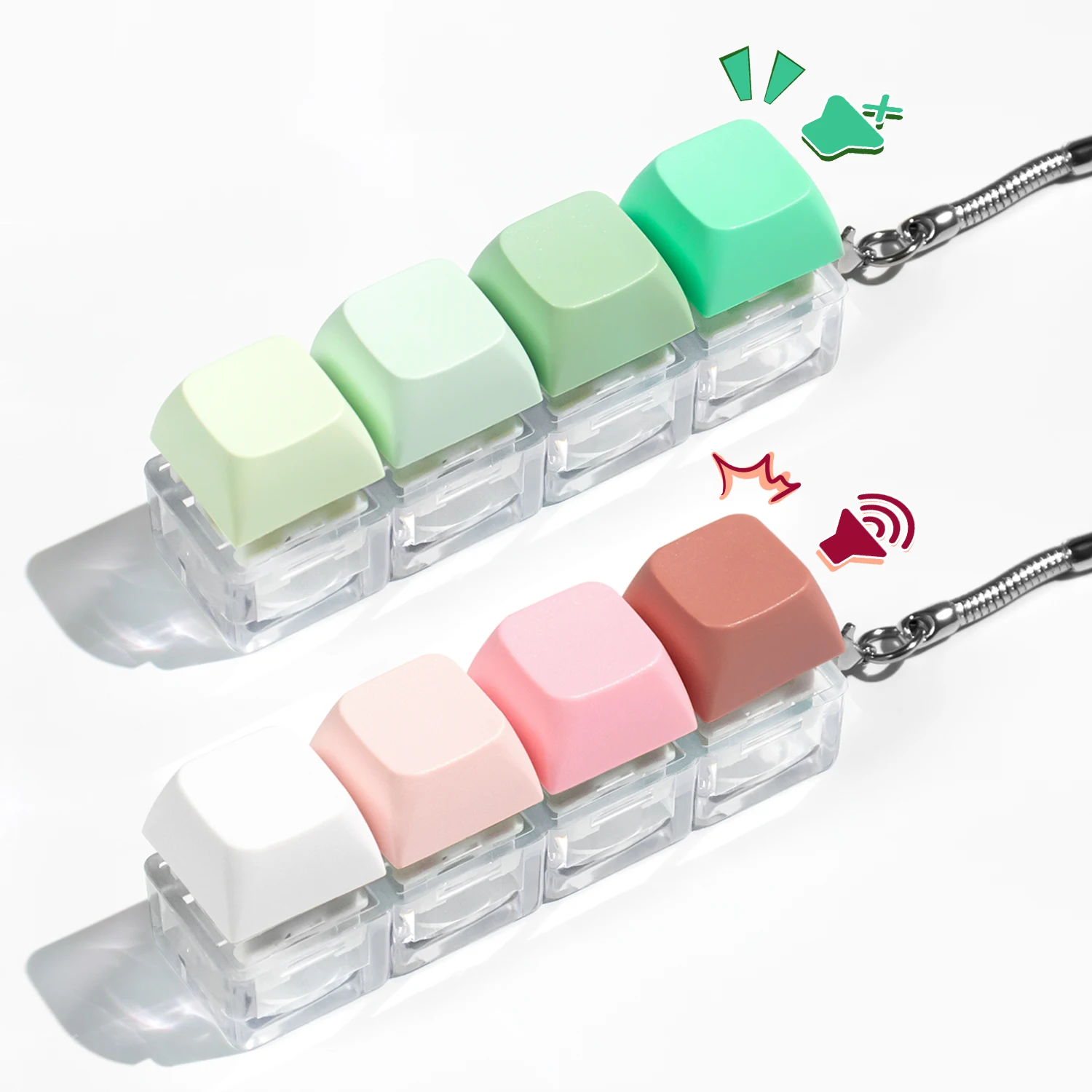 Keyboard Key Toy Button Keycaps Fidget Keychain Keyboard Clicker Mechanical Key Toy Relief Keyboard Fidget Clicker