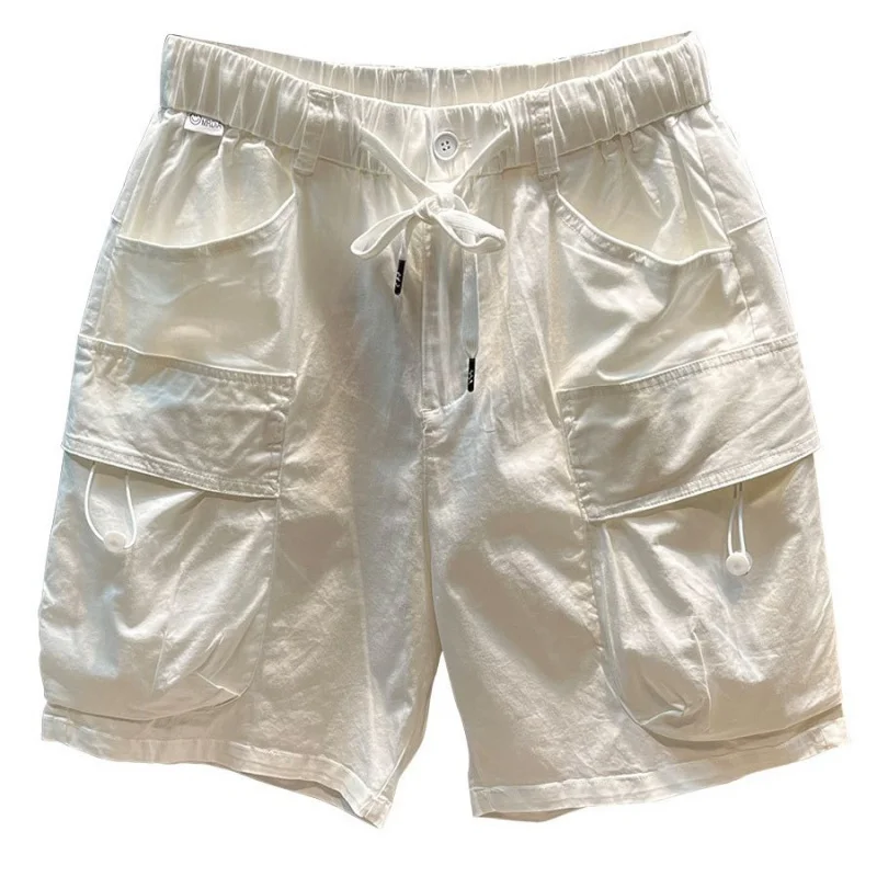 Vêtements de travail multi-poches pour hommes, pur coton, shorts décontractés pour jeunes, mode de rue d'été, shorts droits