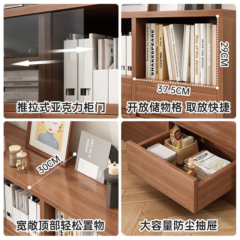 Dust-proof combination bookcase Floor-to-ceiling dining side cabinet Living room locker Low cabinet Student bookshelf