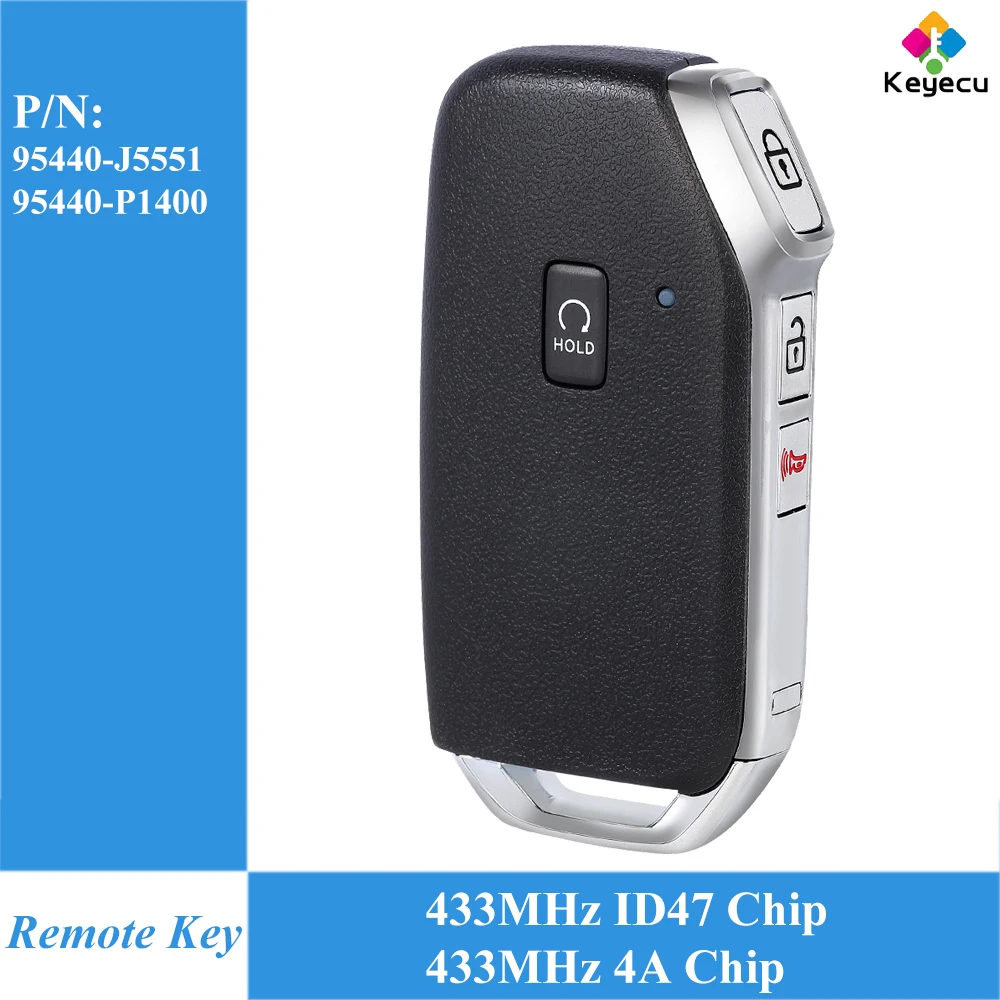 

KEYECU Smart Remote Key With 3+1 Buttons for KIA Stinger 2022 95440-J5551 TQ8-FOB-4F46, Sportage 2023 95440-P1400 SY5MQ4AFGE04