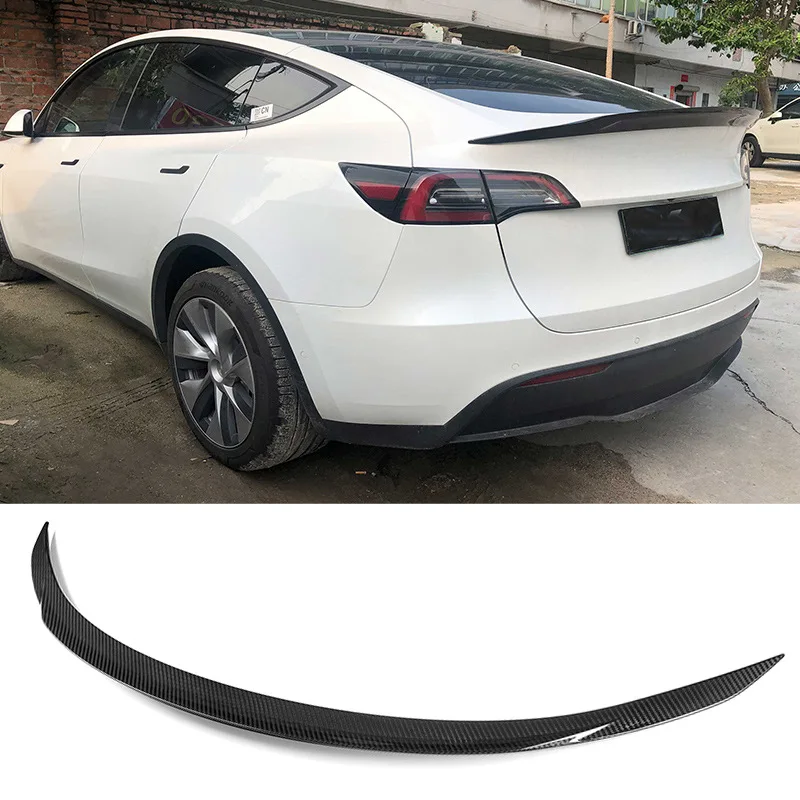

Suitable for Tesla model Y dry carbon carbon fiber modified tail, fixed wind wing, pressure tail spoiler