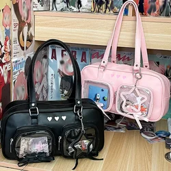 1Pc New Niche Design Women's Bow Harajuku Cute Ita Bag Jk Uniform Ulzzang Shoulder Bag for Girls Y2K Cartoon Handle Bag