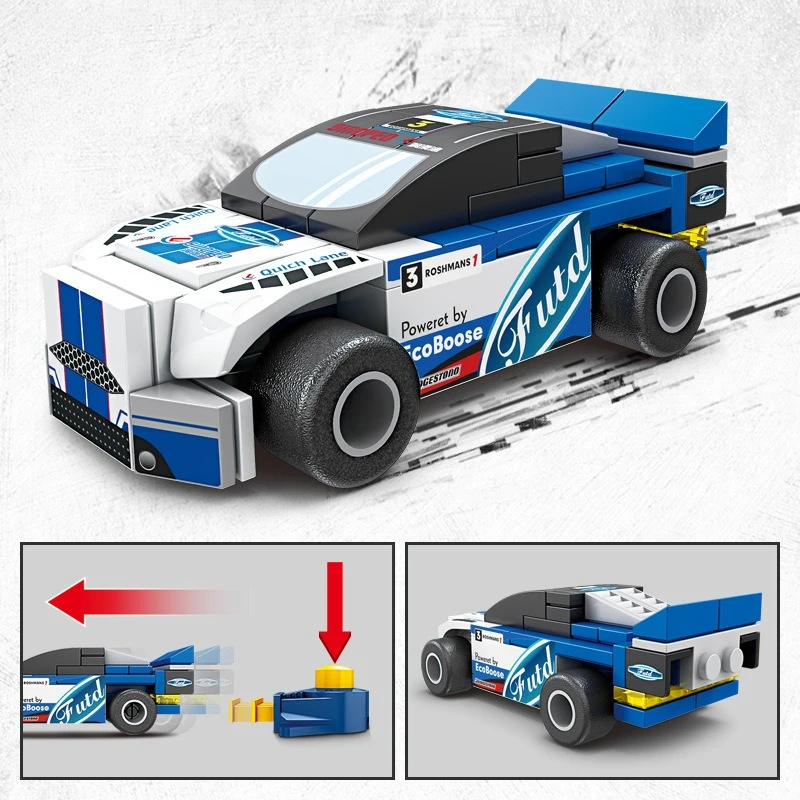 ألعاب نموذج سيارة مكعبات البناء، مجموعات السيارات الرياضية، هدايا التجميع التعليمية للأولاد