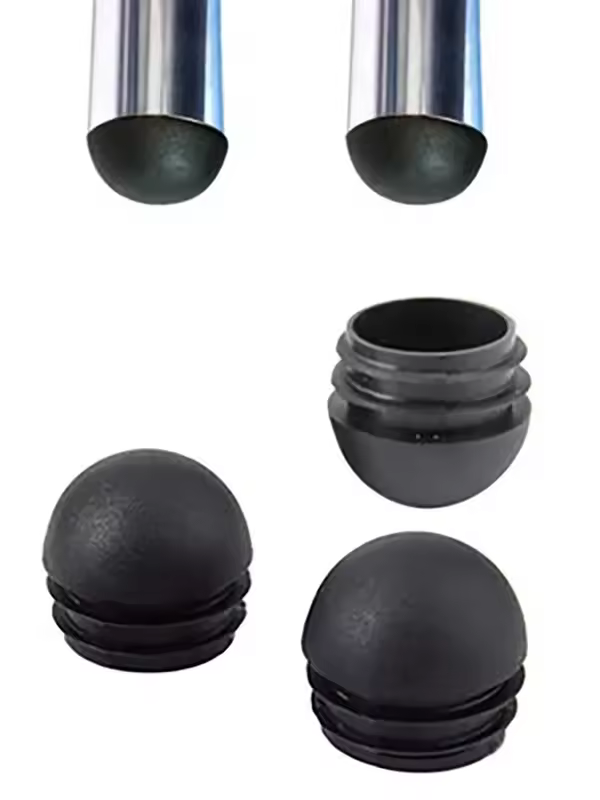 4pcs Spherical Head Black Plastic Round Head Tube Hole Plugs Chair Leg Caps Insert Plugs Floor Protector Furniture Bottom Covers - Image 3