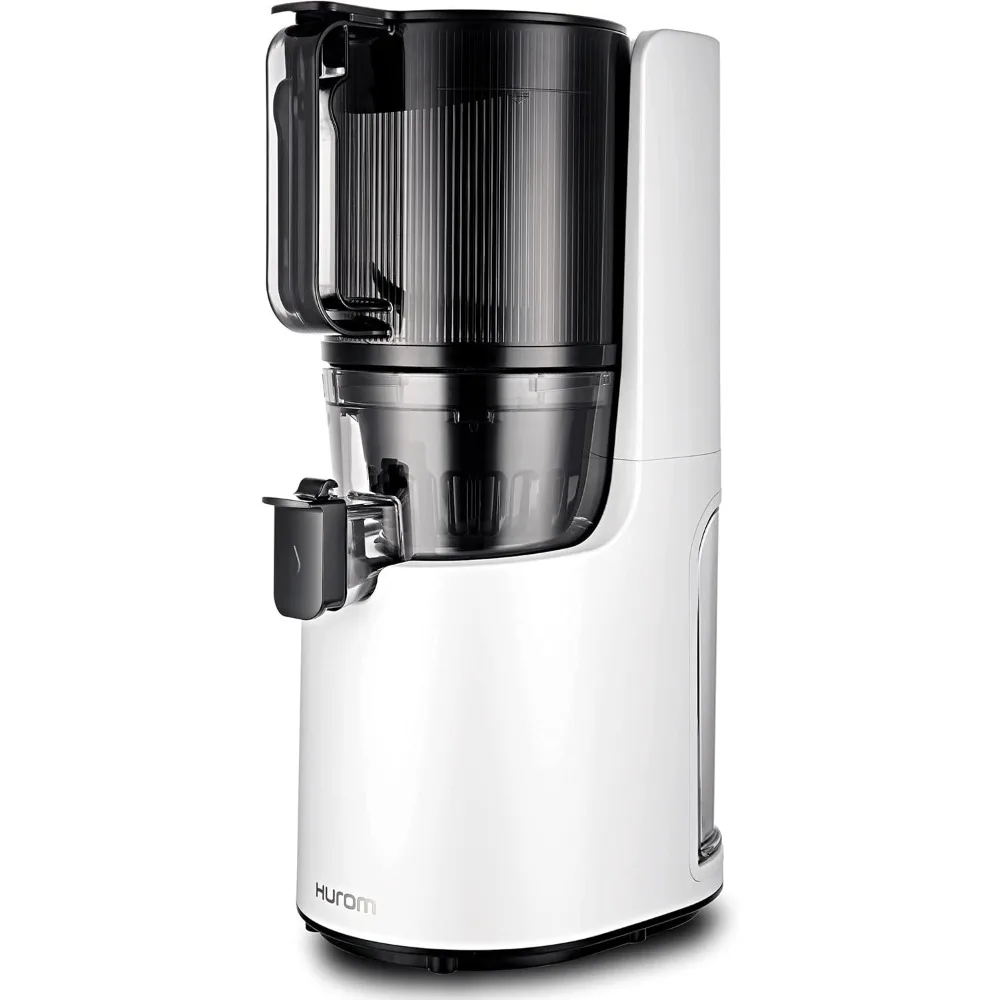 Easy Clean Electronic Juicer Machine (White) - Self Feeding Slow Juicer w Big Mouth Hopper to Fit Whole Fruits & Vegetables