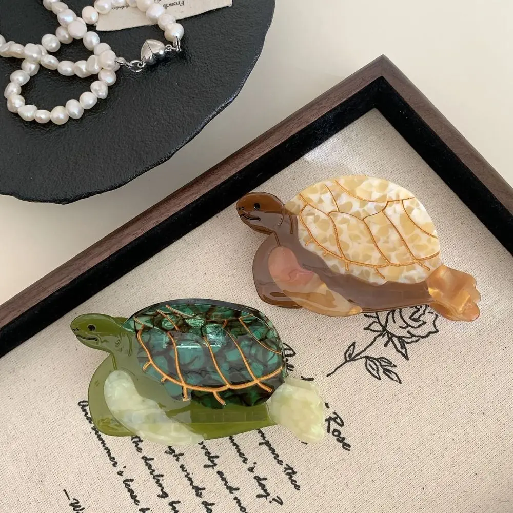 حمض الخليك خلات السلحفاة مشبك شعر سلسلة المحيط مخلوق البحر الحيوان مشبك شعر الكرتون إكسسوارات الشعر مشبك القرش الكبير الإناث #4