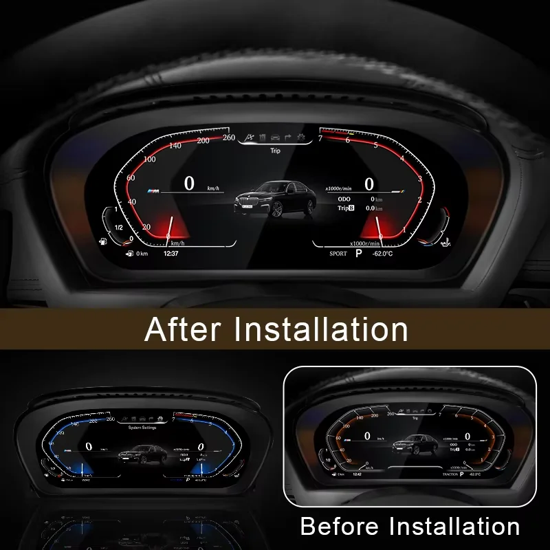 

Car LCD Dashboard Digital Cluster Cockpit Instrument For BMW 5 Series E60 E61 E89 X1 E84 E87 2003-2009 Panel Speedometer Screen