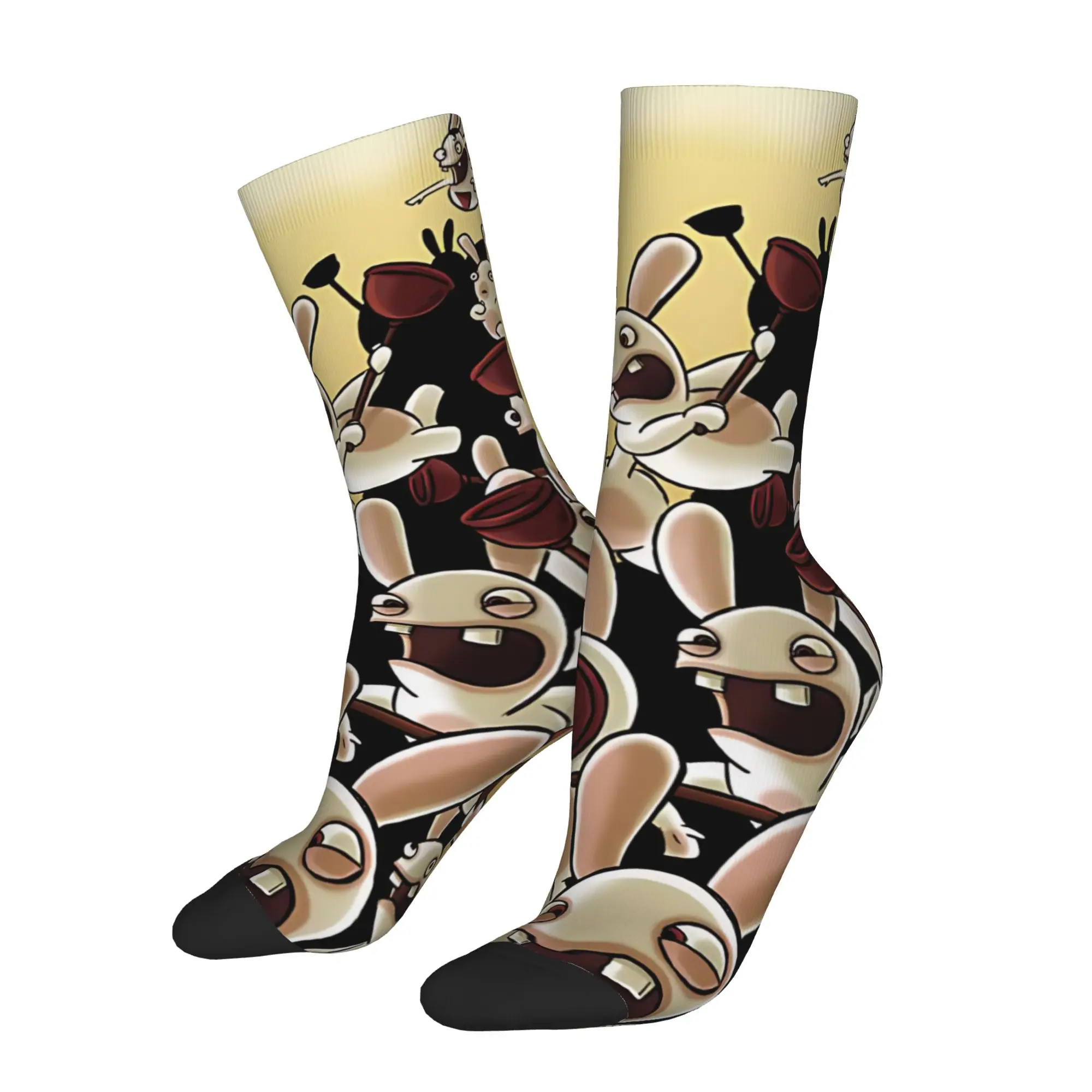 

1 Pair Happy Funny Men's Sock Bwaaah Retro Harajuku Rabbids I-Invasion Hip Hop Novelty Casual Sock