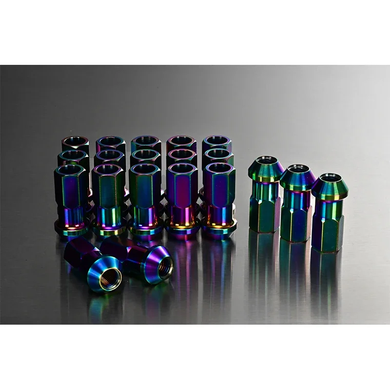 Car Titanium Alloy Rainbow Wheel Nuts Wheel Titanium Lug Nuts M12x1.5/M12x1.25