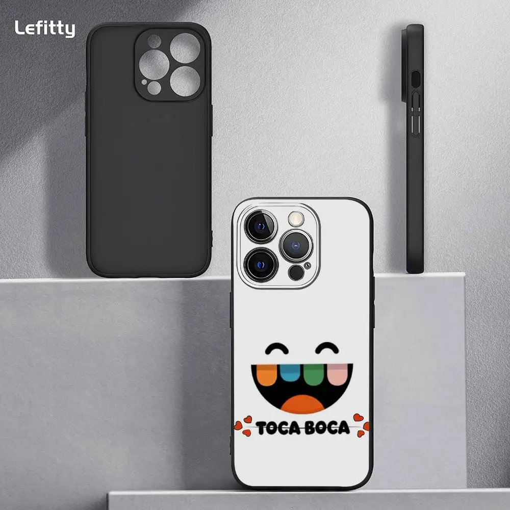 T-Toca B-Boca World للأطفال جراب هاتف آيفون 16 15 14 13 برو ماكس بلس صغير متجمد لينة شل فوندا للصدمات
