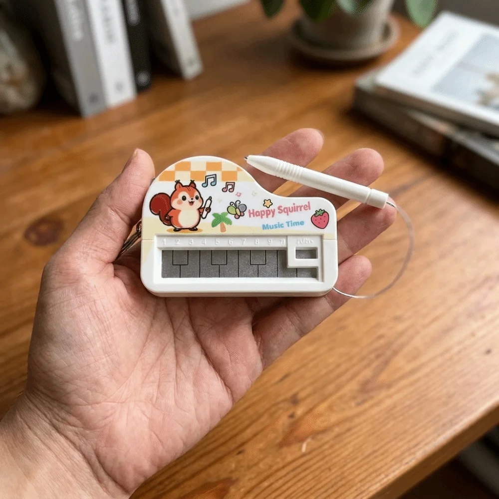 Portable Electronic Piano Keychain Novelty Built-In Sound Music Sounding Keychain Penguin Cartoon Rabbit Musical Bag Charm