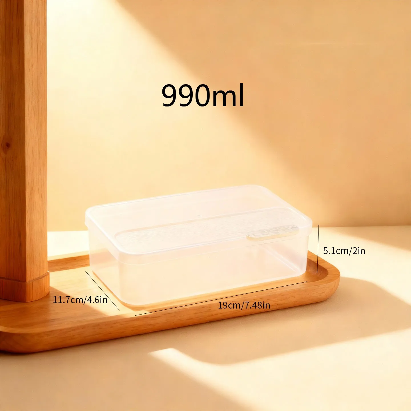 Plastic lunchbox voor kinderen en studenten, herbruikbaar, draagbaar, geschikt voor fruit, salades en andere voedingsmiddelen, luchtdicht, houdt de inhoud vers, en kan in de magnetron worden gebruikt.