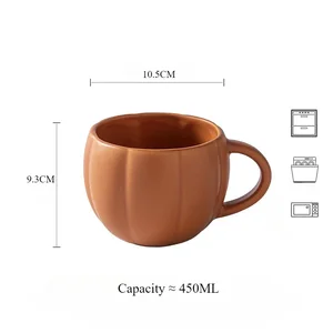 Kreatives Glas Retro Keramikkürbis Tassen Kaffee Halloween Ghost Devil Dekoration Tasse süße Tasse Wassermilch Frühstück Trinken 8 Hauptverkäufe Hexenbecher - №8