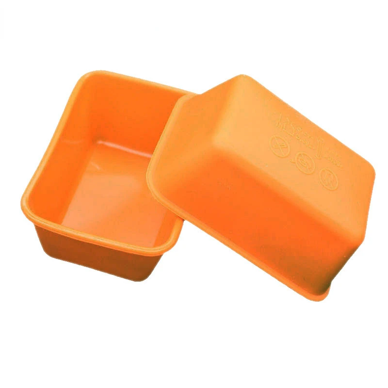 10 Pieces Rectangle Silicone Small Loaf Pan Silicone Muffin Baking Cups Cupcake Mold