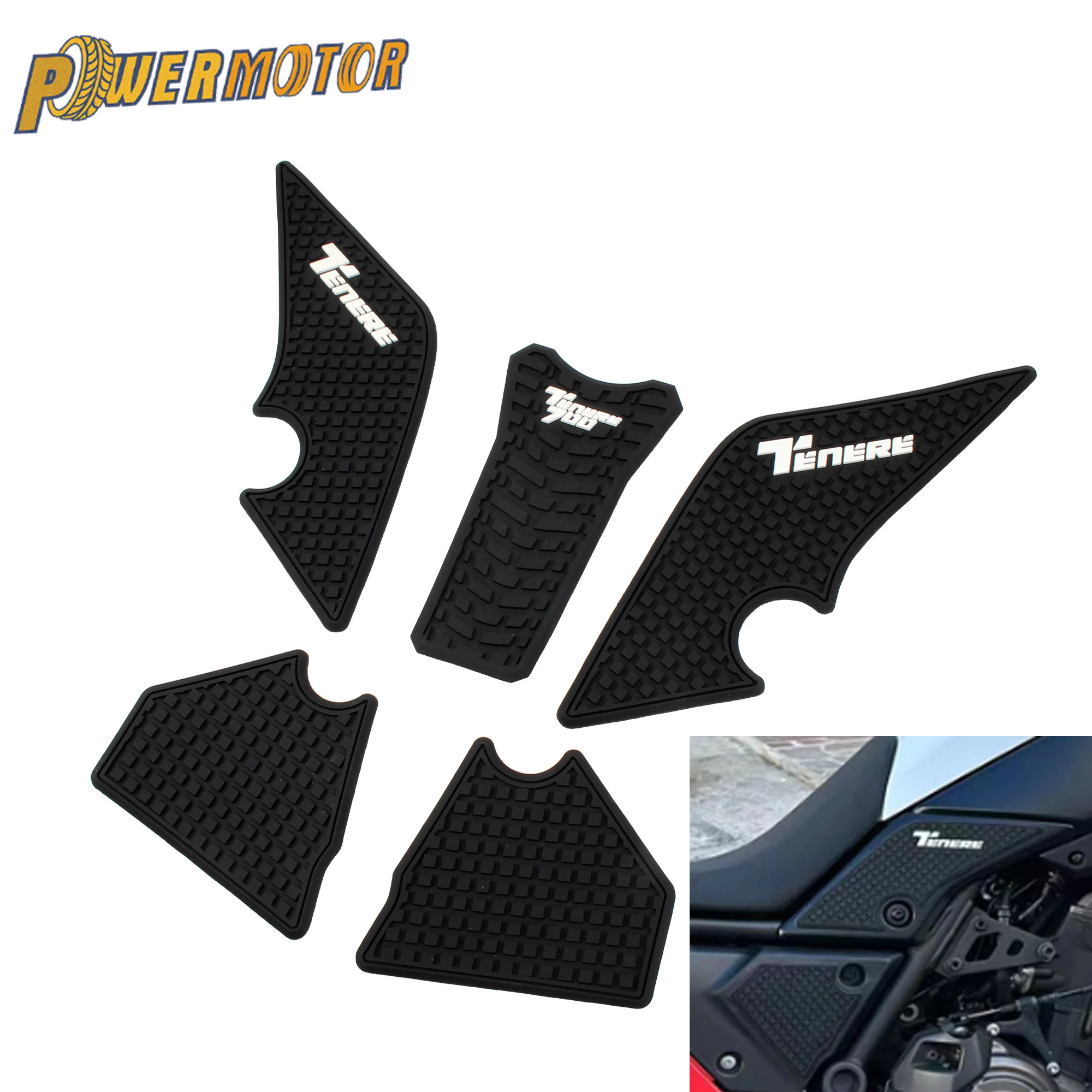 For Yamaha Motorcycle Rubber Waterproof Fuel Tank Sticker Tenere 700 T700 XTZ 700 Motorbike Pad Stickers Parts Enduro