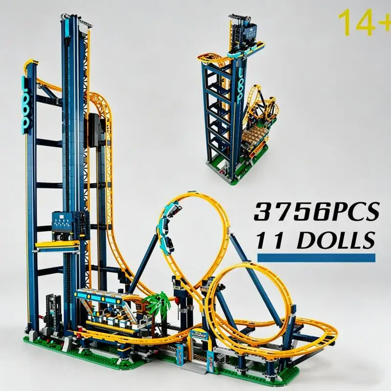 

NEW IN STOCK 10303 With Motor Light Loop Coaster Amusement Park Model 3756pcs Building Block Bricks Creative building toys