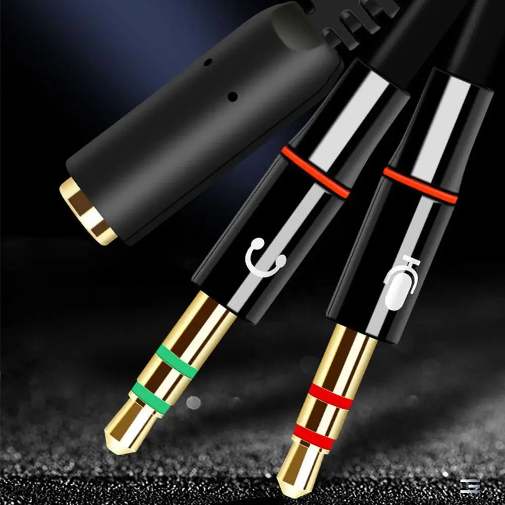 Headphone Splitter For Computer 3.5mm Female To 2 Dual 3.5mm Male Mic AUX Audio Y Splitter Cable Headset To PC Adapter