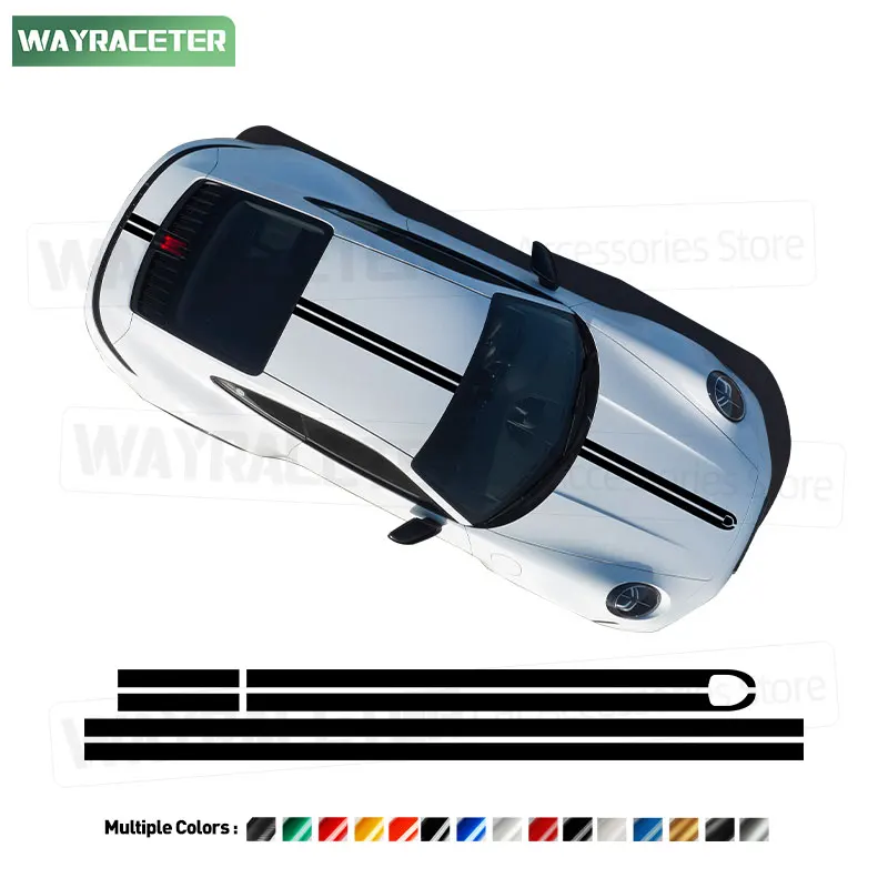 

3 шт./компл. наклейка в полоску на капот, виниловая наклейка на крышу багажника для Porsche 911 Cayenne Macan Taycan 718 Boxster Panamera