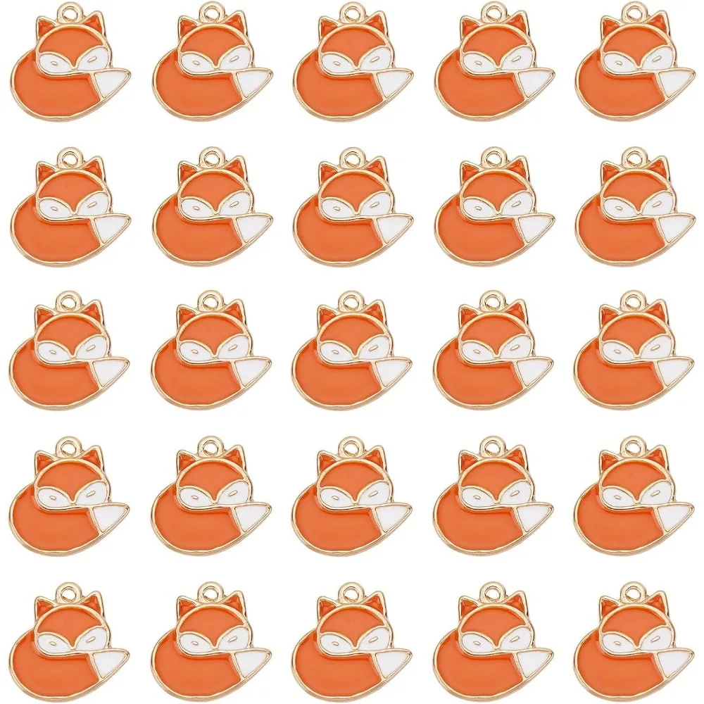 

30Pcs Fox Charms Bulk Fox Charm Animals Charms Forest Lovely Smart Animal Charms for Jewelry Making kit Women Adults Supplies