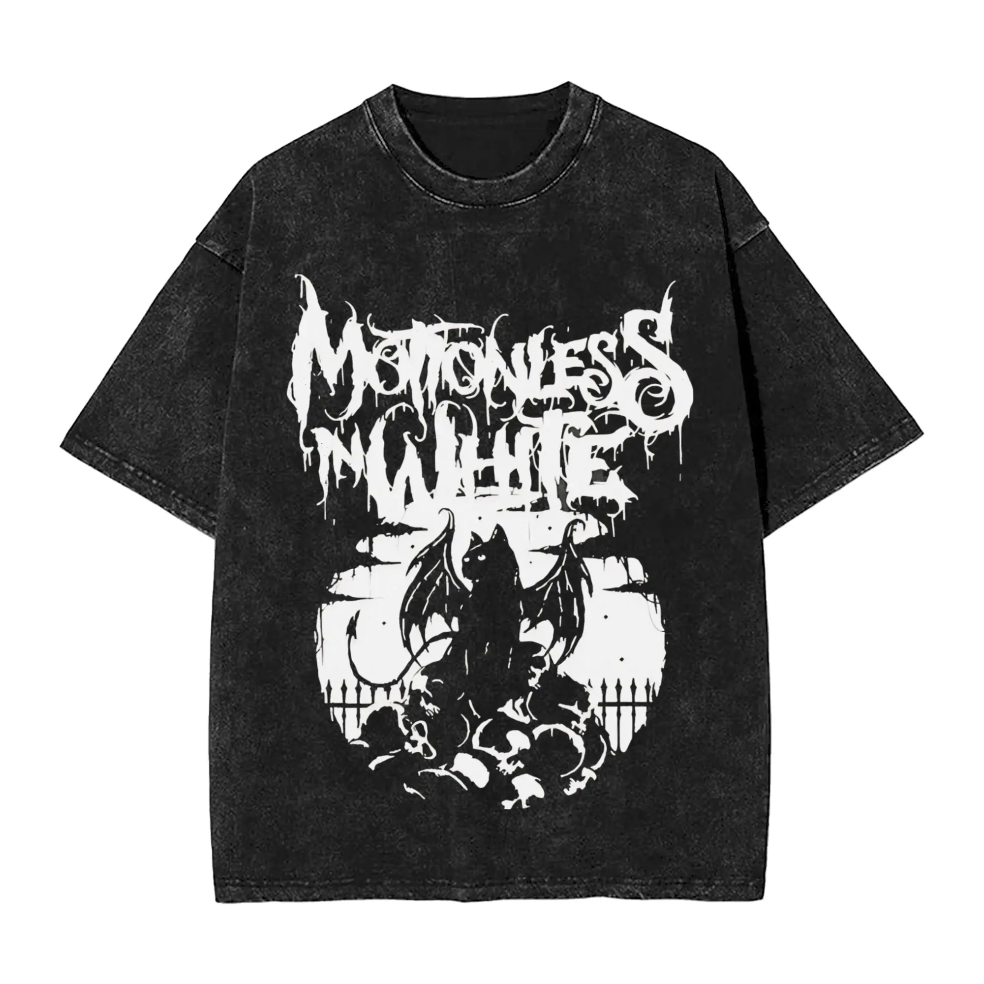 Horror 1 Motionless In White Music Band T Shirt Summer  T-Shirts Cotton Trending Tshirt For Male Short Sleeve Design Tees