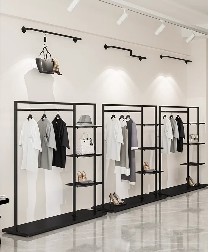 Clothing store display rack, floor standing clothes hanger, bedroom home multi-layer clothes hanger, clothing display rack