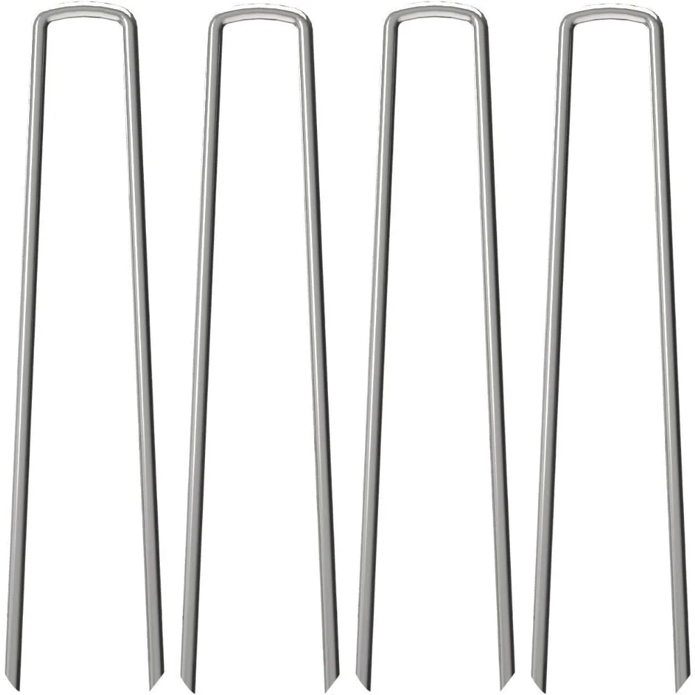 

200 Pack 12" Heavy Duty Galvanized Steel Garden Stakes for Landscape Fabric, Fencing & Ground Anchoring