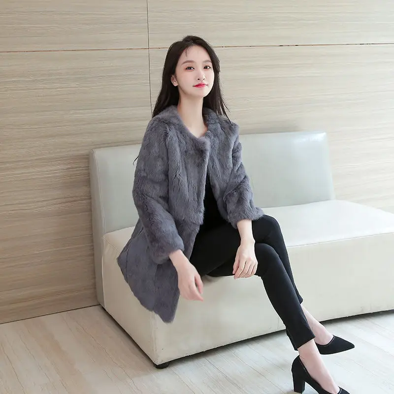 Women Natural Fur Coat Autumn Female High Quality Fluffy Short  Real  Jacket Ladies ry Fashion Tops Shaggy s G178