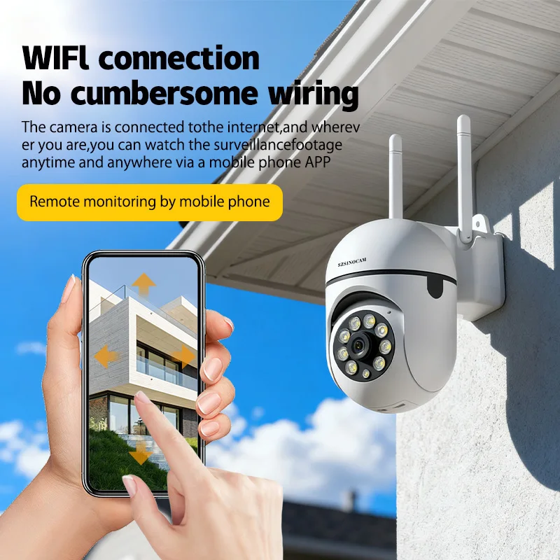 2PCS 3MP Wifi IP  HD Night Color Camera Wireless Security Surveillance PTZ Camera 4X Zoom Cameras Tracking Two-way Audio