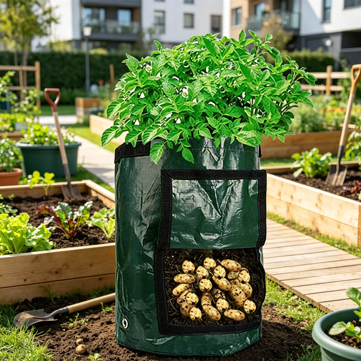 Tomato and Potato Planting Grow Bags Plant Compost Tools Bag 10 Gallon Crop Planters for Plants Fabric Vegetables Growing Pots