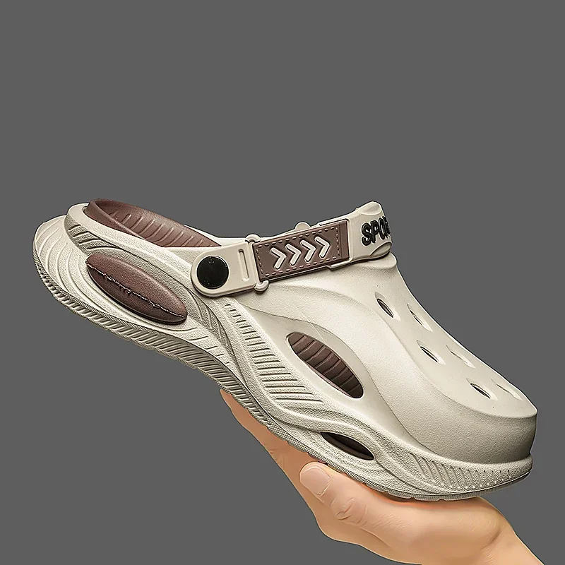 

Мужские тапочки, повседневная уличная летняя пляжная обувь, сандалии, прогулочные шлепанцы, удобные легкие роскошные дизайнерские модные кожаные тапочки