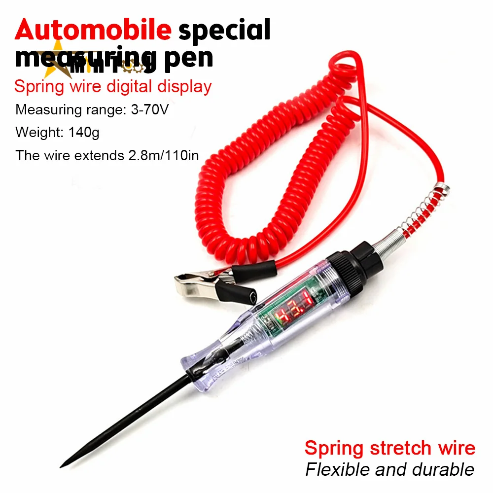 5-90V Car Truck Voltage Circuit Tester Digital Display Long Probe Pen Light Bulb Automobile Diagnostic Tools Auto Repair  Tool