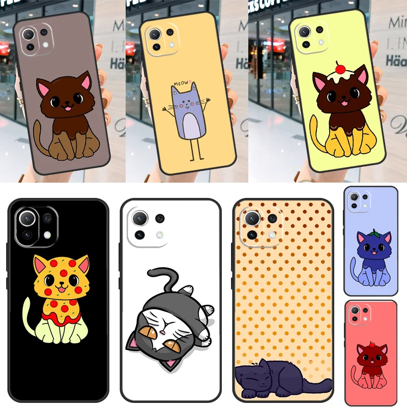 Cute Kawaii Blueberry Cat Case For POCO F5 Pro X3 X5 M4 Pro F3 X4 F4 GT Cover For Xiaomi 11T 12T Pro 11 12 13 Lite