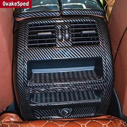 Car For BMW 5 Series F10 2011-2017 Rear Air Condition Outlet Panel Frame Decoration Trim Carbon Fiber Color Interior Accessories