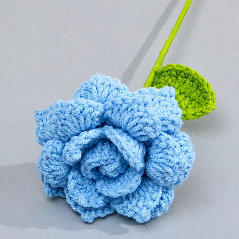 1 x handgefertigte Häkelblumensträuße, gestrickter Rosenstrauß aus Stoff für DIY-Heimdekoration, Geschenk für Frau, Frau, Mutter, Freundin, Liebhaber – Detail 6
