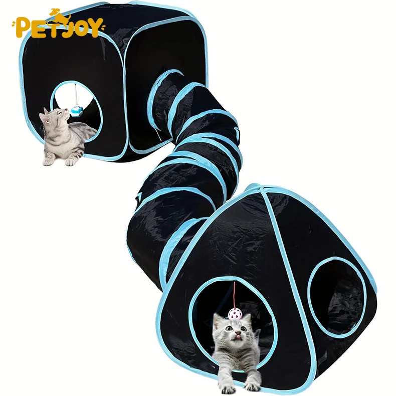 Tunnel interactif pour chat, écologique, pliable, en polyester, pour jeu intérieur, pour chats, chatons et petits chiens, vente en gros