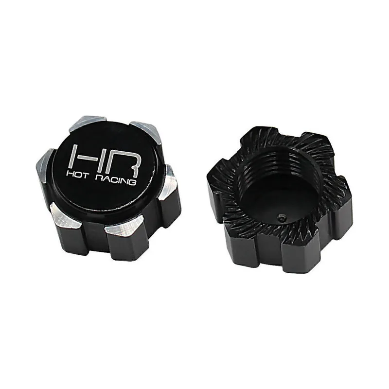 Hot Racing MXX10W01 Black Alum +10mm/side 17mm Splined Hex, Blue O-ring Nuts, Steel Barrel M5, 1/10 Maxx Wide8953