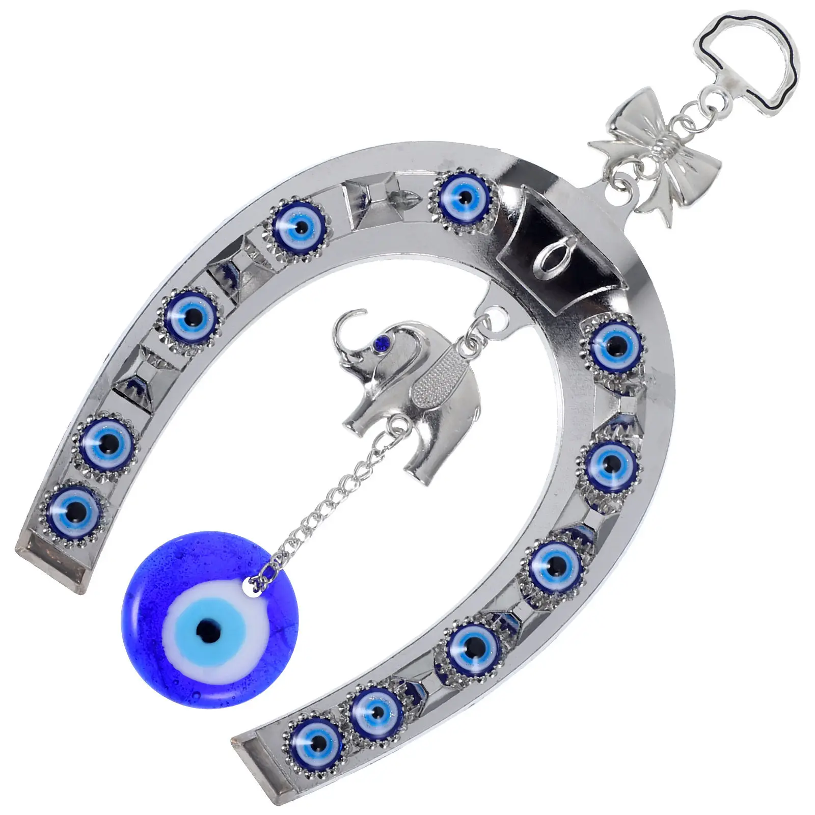 Blue Evil Eye Hanging Decor Meticulously Handcrafted Stable Material Fade Resistant Turkish Hanging Pendant Elephant