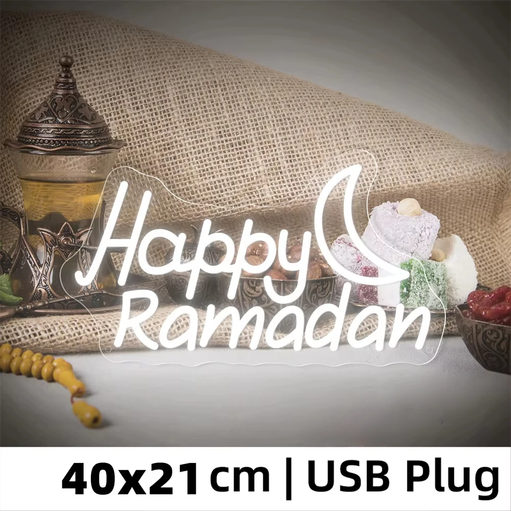 Eid Mubarak LED Neon Sign Ramadan Decorations Neon Sign for Home Ramadan Mubarak Decor Neon Sign Home Bedroom Decoration USB