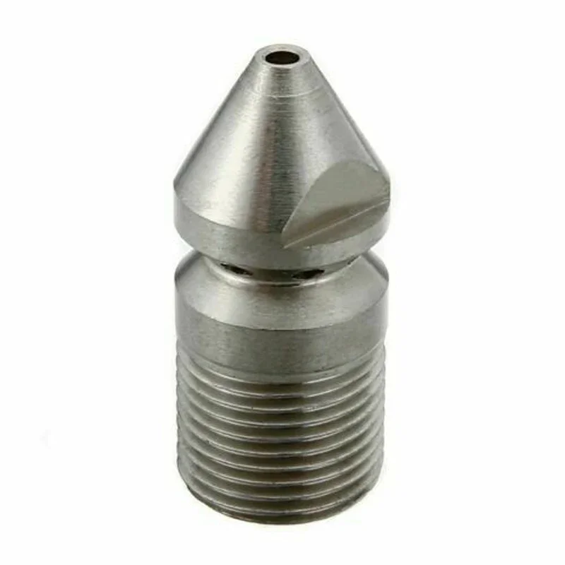 3/8 Inch Male 4 5MM Pressure Washer Drain Sewer Cleaning Jetter Nozzle with 9 Jets in Gray for Thorough Cleaning