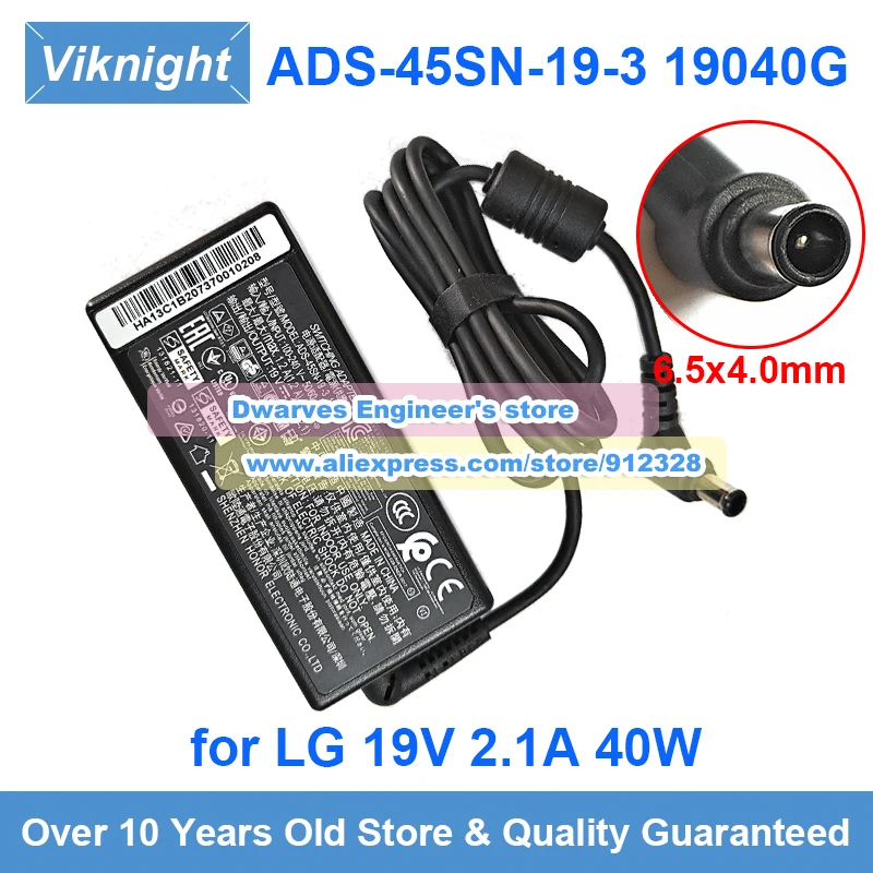 Genuine ADS-45SN-19-3 AC Adapter LCAP21C 19V 2.1A for LG 24MN33D 23MP57 22M45D 23MP48D 22M37HQ E2240S-PN E2251V E2242S E2290V