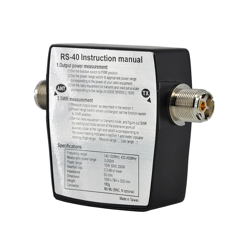 RS-40 200W SWR & Power Meter PWR SWR Meter 140-150MHz 430-450MHz VHF UHF SWR Power Meter