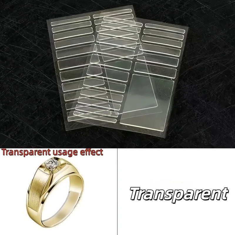 مخفض حجم الخاتم غير المرئي - ملصقات ضبط حلقة السيليكون الشفافة، أدوات مجوهرات مضادة للانزلاق للخواتم الفضفاضة بجميع الأحجام