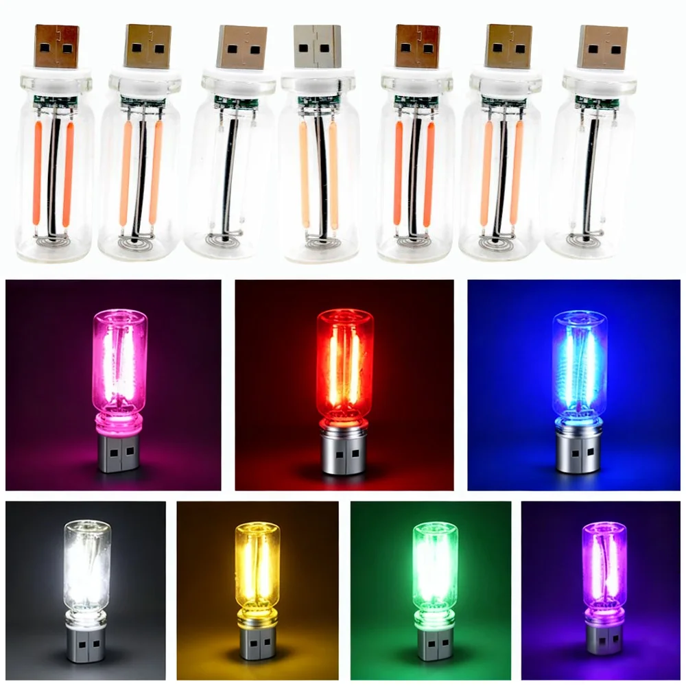 

USB LED Retro LED Edison Filament Touch Dimming Bulb 5V 1W Night Light Camping Incandescent Christmas Decoration LED Lighting