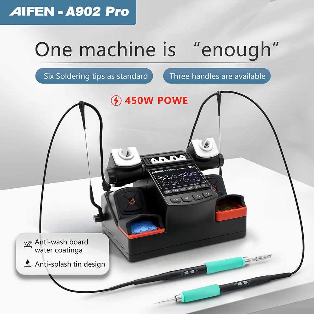 AIFEN A902PRO Soldering Station C115 C210 C245 Double Station Welding Rework Station For Cell-Phone PCB IC Repair Solder Tools