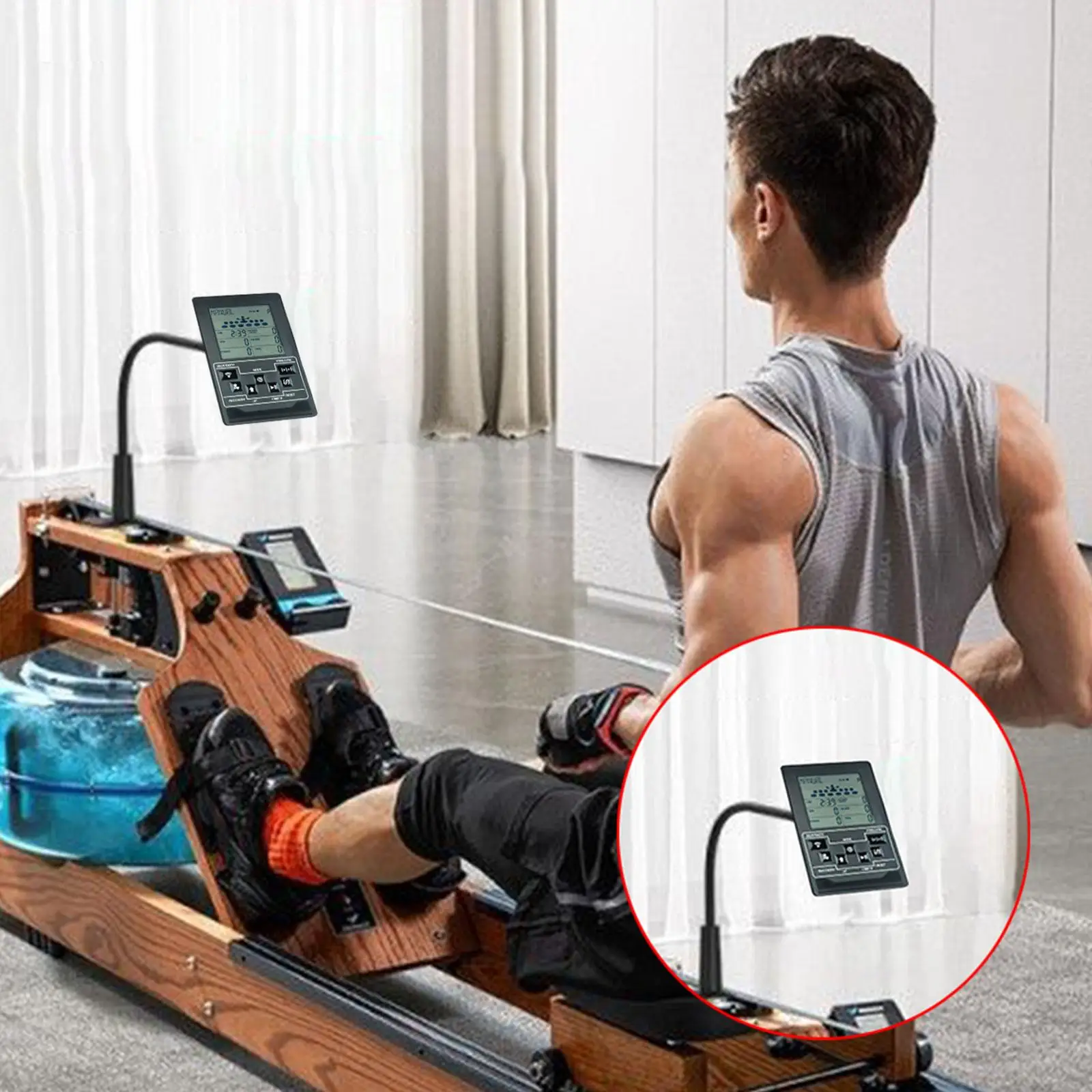 

Heart Computer Replacement Monitor for Rowing Machine Hometrainer Plastic Exercise Equipment Time Speed Calorie Tracker